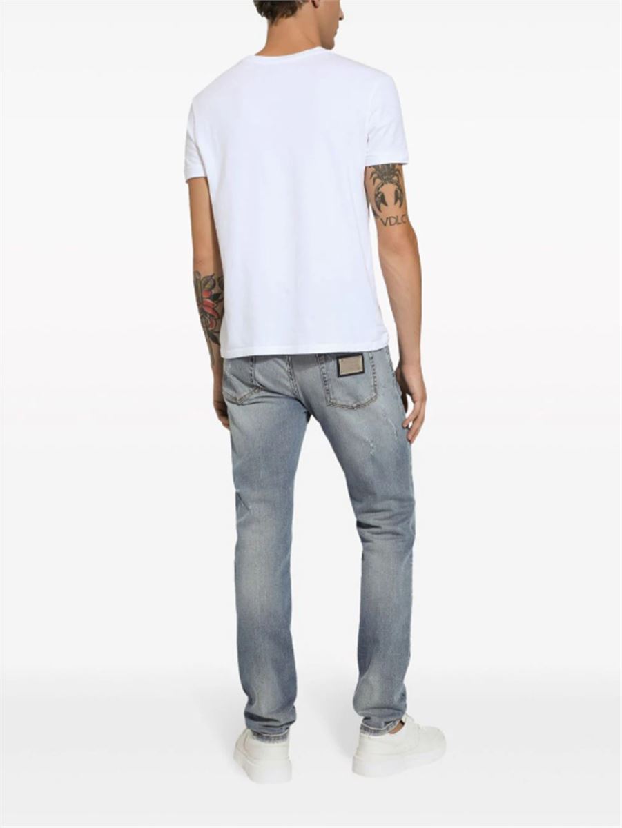 SLIM-CUT LOGO-PATCH JEANS DOLCE & GABBANA