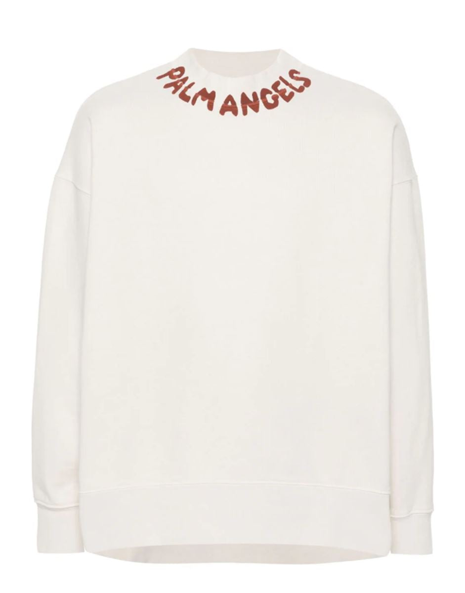 LOGO-PRINT COTTON SWEATSHIRT PALM ANGELS