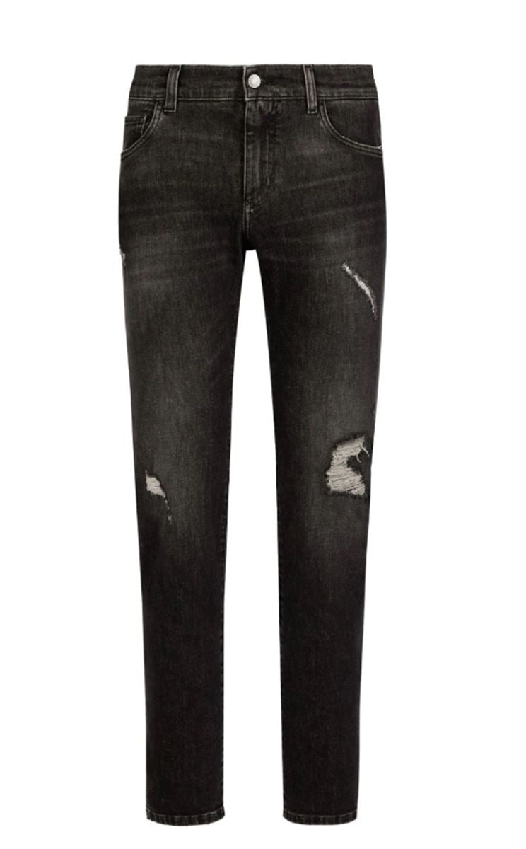 DISTRESSED SLIM-FIT JEANS