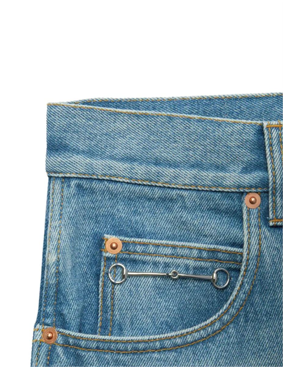 HORSEBIT-DETAIL WIDE-LEG JEANS GUCCI