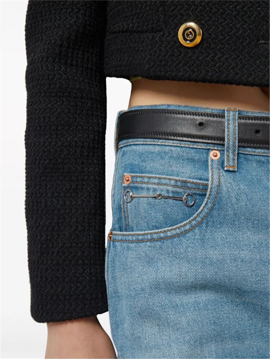 HORSEBIT-DETAIL WIDE-LEG JEANS GUCCI