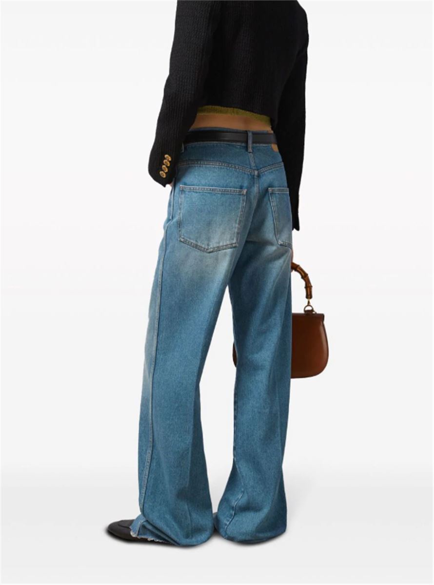 HORSEBIT-DETAIL WIDE-LEG JEANS GUCCI