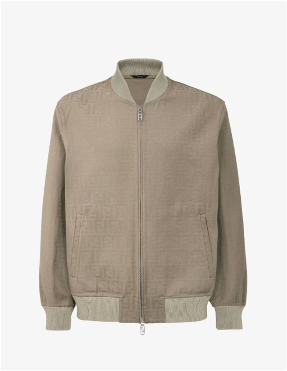 GREY GREEN FF COTTON BOMBER JACKET